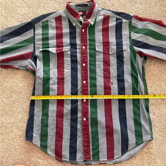Vintage Tommy Hilfiger Multicolored Button-Down Long Sleeve 100% Cotton - Picture 8 of 8